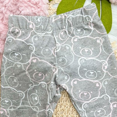 Conj. Casaco Ursinha Feliz com Pelinho Ondulado e Calça Legging - Rose